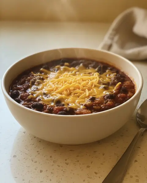 Quick bean chili, a dinner for one