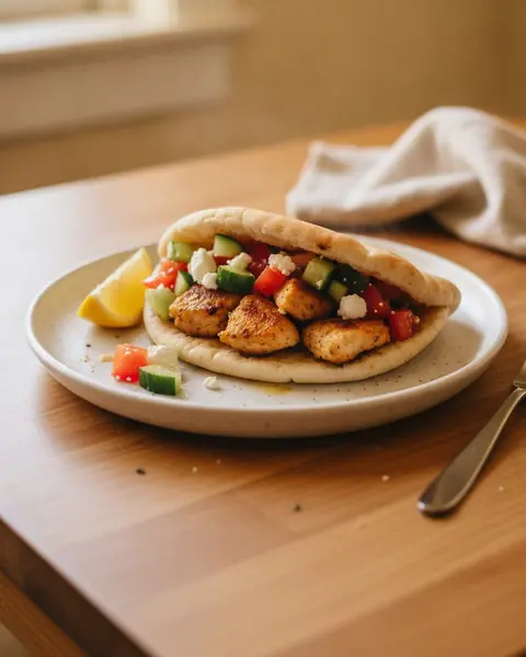 Greek chicken pita, a dinner for one