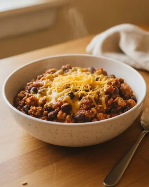 Turkey & black bean chili, a dinner for one